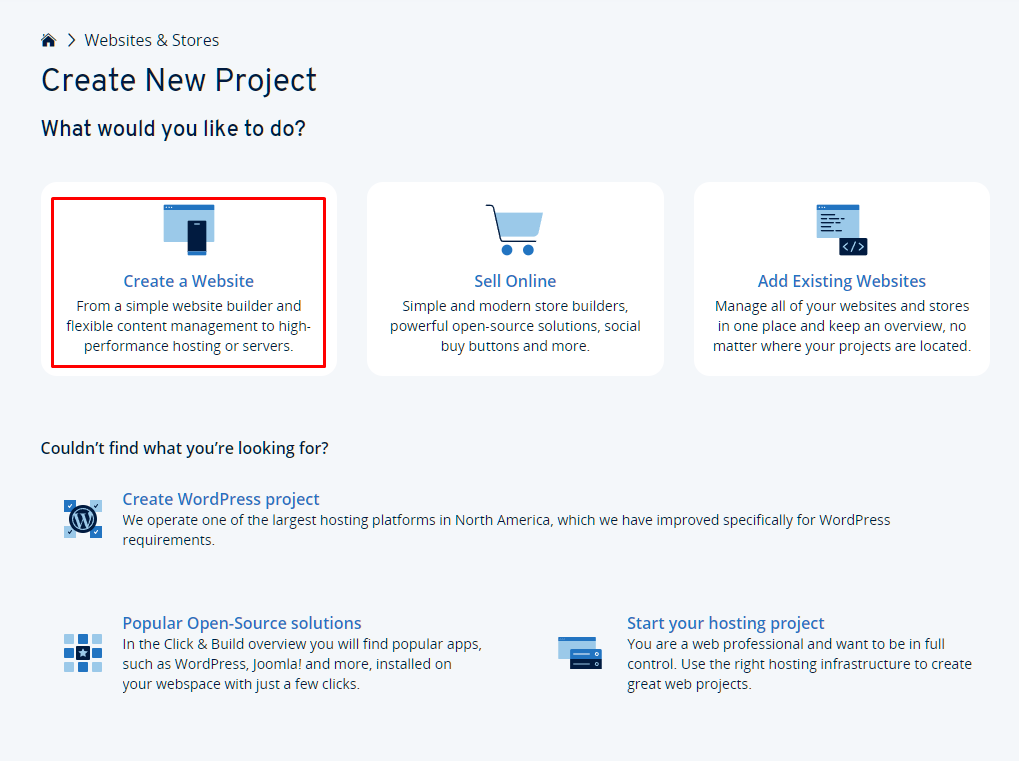 Create a wesbite IONOS