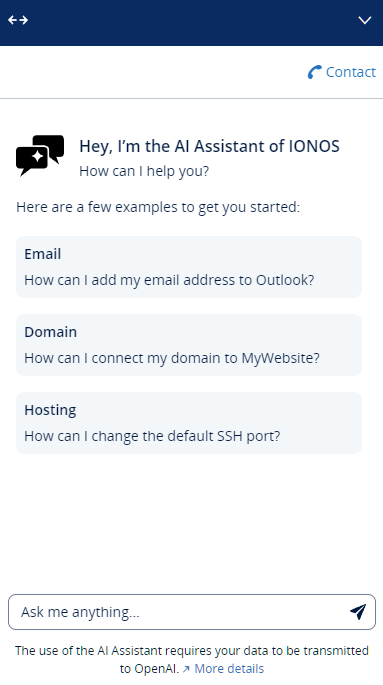 IONOS AI assistant