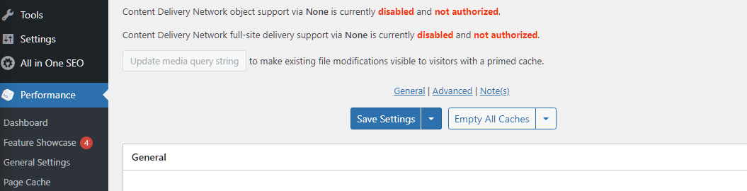 IONOS third party cache not enabling