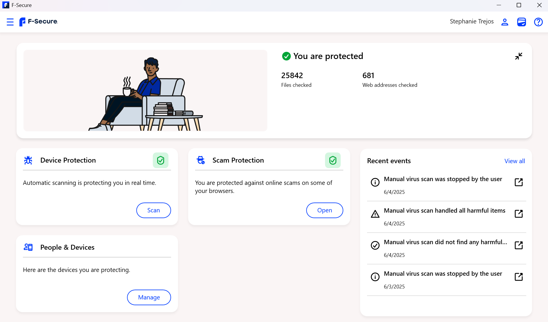 F-Secure's dashboard