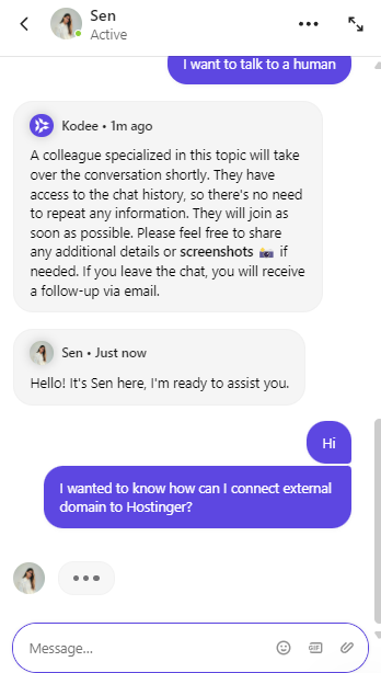 Hostinger customer support